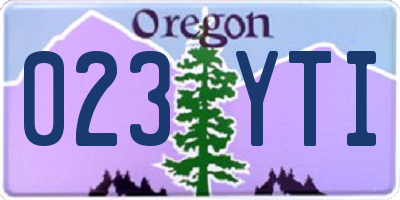 OR license plate 023YTI