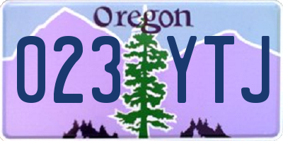 OR license plate 023YTJ