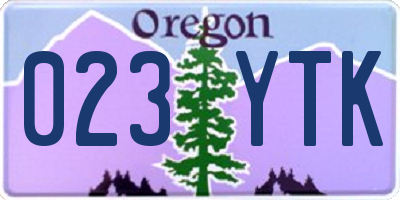 OR license plate 023YTK