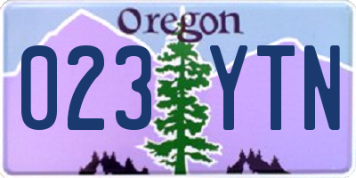 OR license plate 023YTN