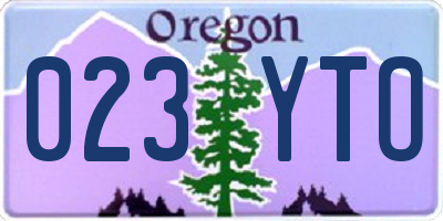 OR license plate 023YTO