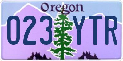 OR license plate 023YTR