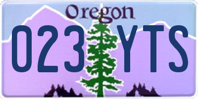OR license plate 023YTS