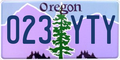 OR license plate 023YTY