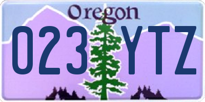 OR license plate 023YTZ