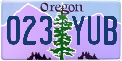 OR license plate 023YUB