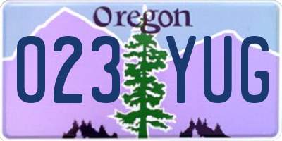 OR license plate 023YUG