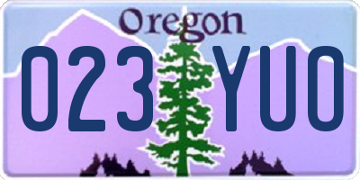 OR license plate 023YUO