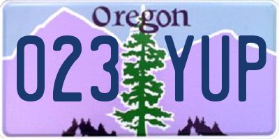 OR license plate 023YUP