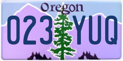 OR license plate 023YUQ