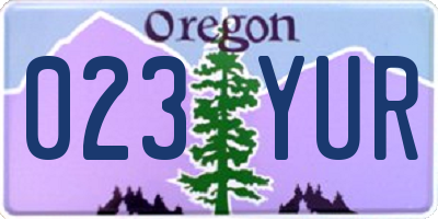 OR license plate 023YUR