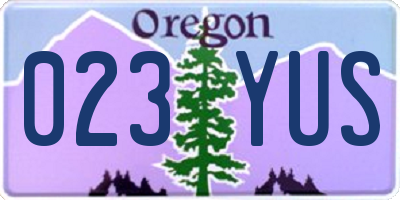 OR license plate 023YUS