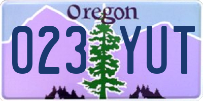 OR license plate 023YUT
