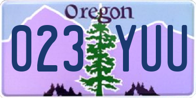 OR license plate 023YUU