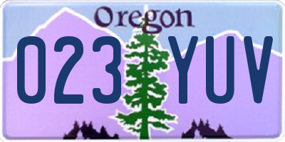 OR license plate 023YUV