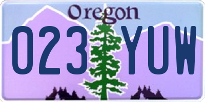 OR license plate 023YUW