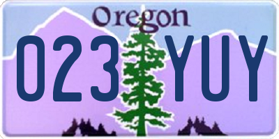 OR license plate 023YUY