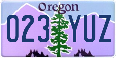 OR license plate 023YUZ