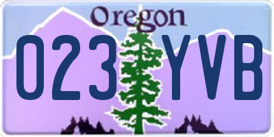 OR license plate 023YVB