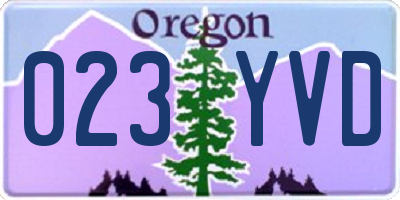 OR license plate 023YVD