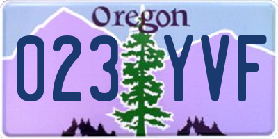 OR license plate 023YVF