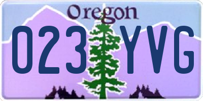 OR license plate 023YVG