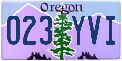 OR license plate 023YVI