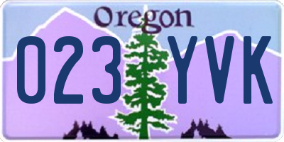 OR license plate 023YVK