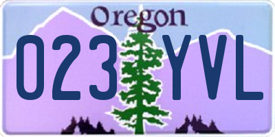 OR license plate 023YVL