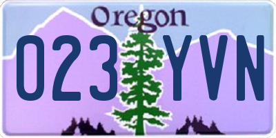 OR license plate 023YVN