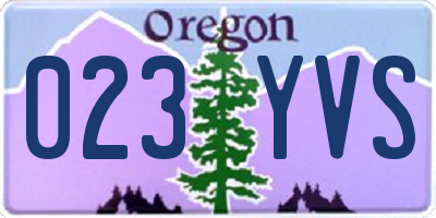 OR license plate 023YVS