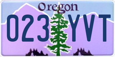 OR license plate 023YVT
