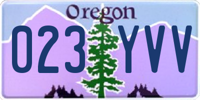 OR license plate 023YVV