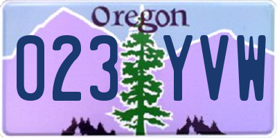 OR license plate 023YVW