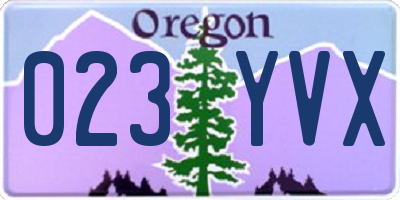 OR license plate 023YVX