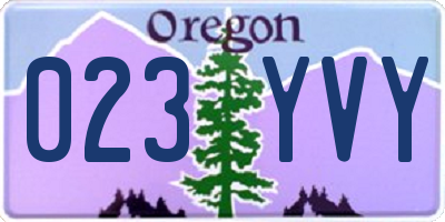 OR license plate 023YVY