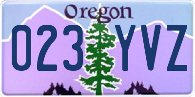 OR license plate 023YVZ