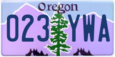 OR license plate 023YWA