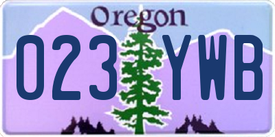 OR license plate 023YWB