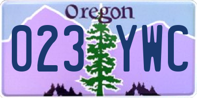 OR license plate 023YWC
