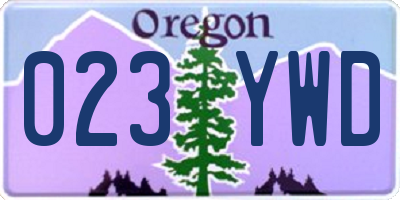 OR license plate 023YWD