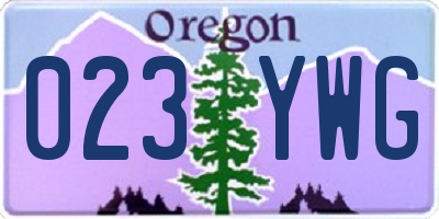 OR license plate 023YWG