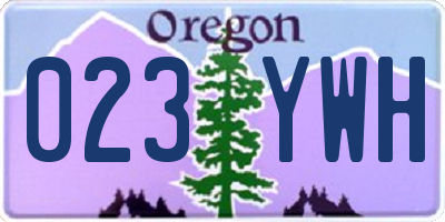 OR license plate 023YWH