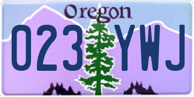 OR license plate 023YWJ