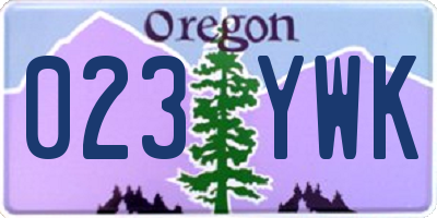 OR license plate 023YWK