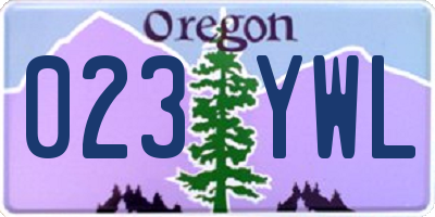 OR license plate 023YWL