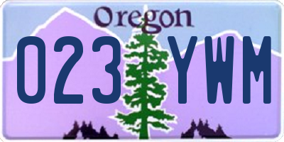 OR license plate 023YWM
