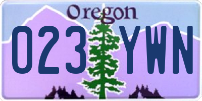 OR license plate 023YWN