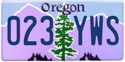 OR license plate 023YWS