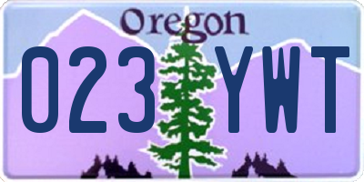 OR license plate 023YWT